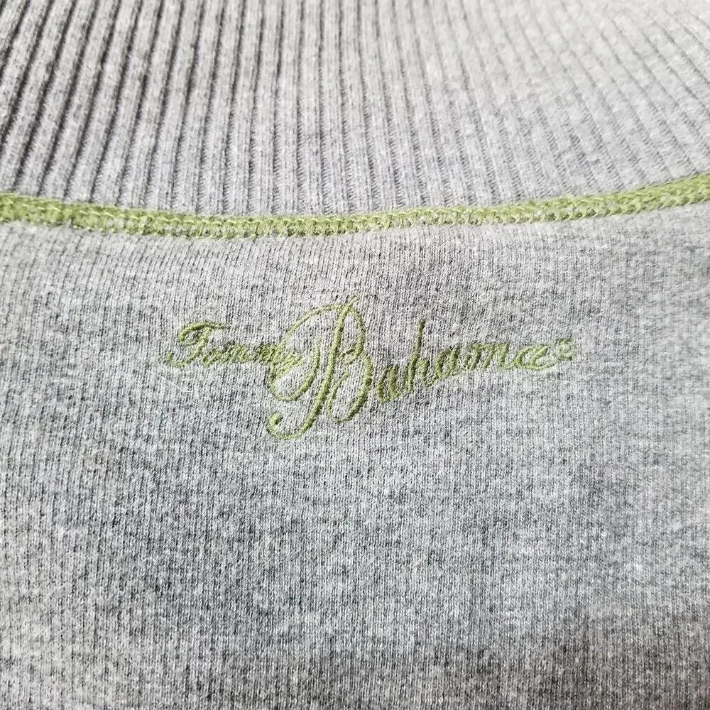 Tommy Bahama 1/4 Zip Reversible Sweater XL Gray Green‎